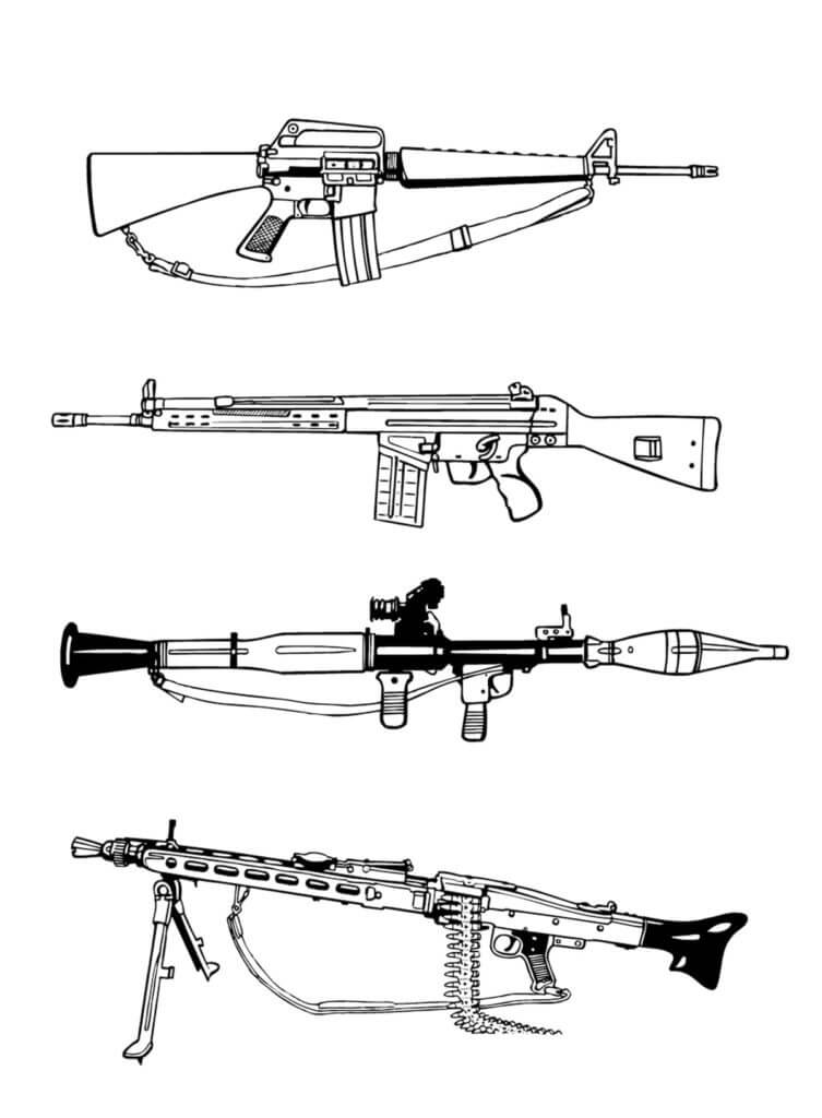 Ametralladora y tres Grandes Armas