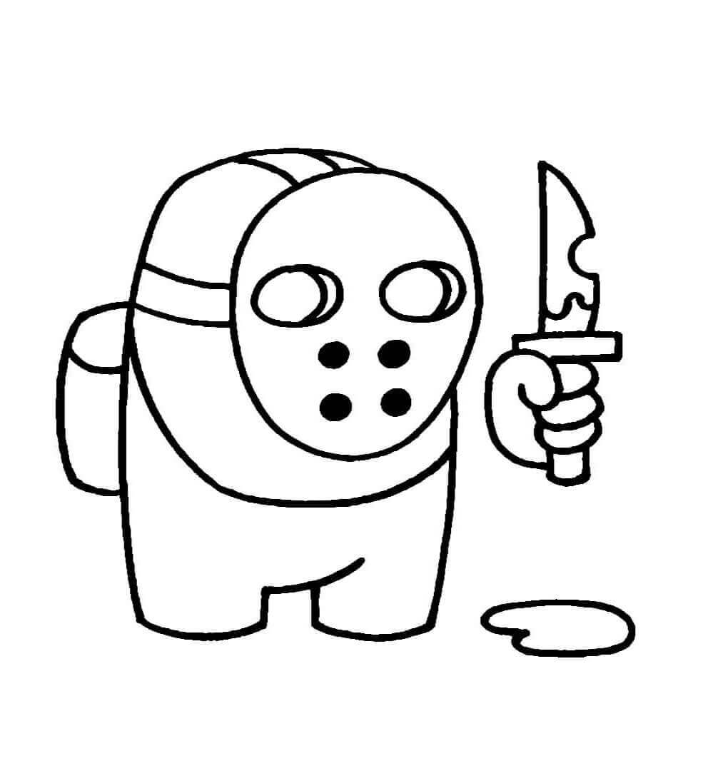 among us coloring pages impostor killing