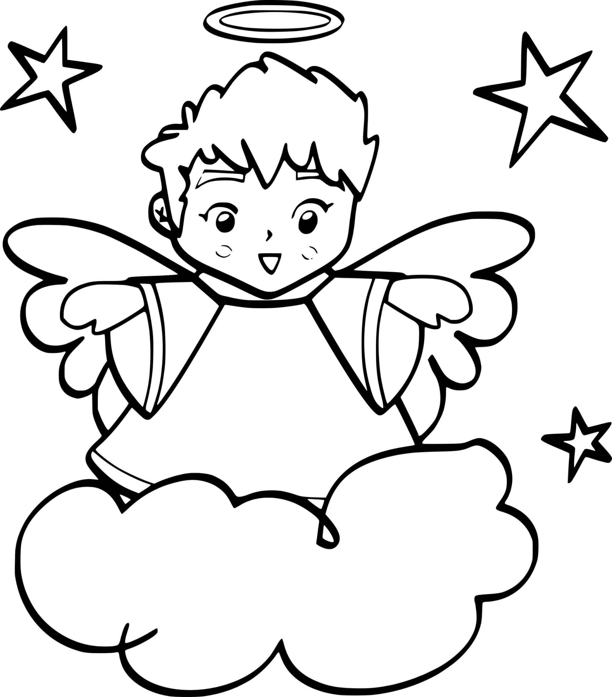 Раскраска Ангелочек для детей