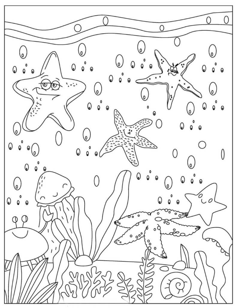 Dibujos de Estrella De Mar para colorear e imprimir– 