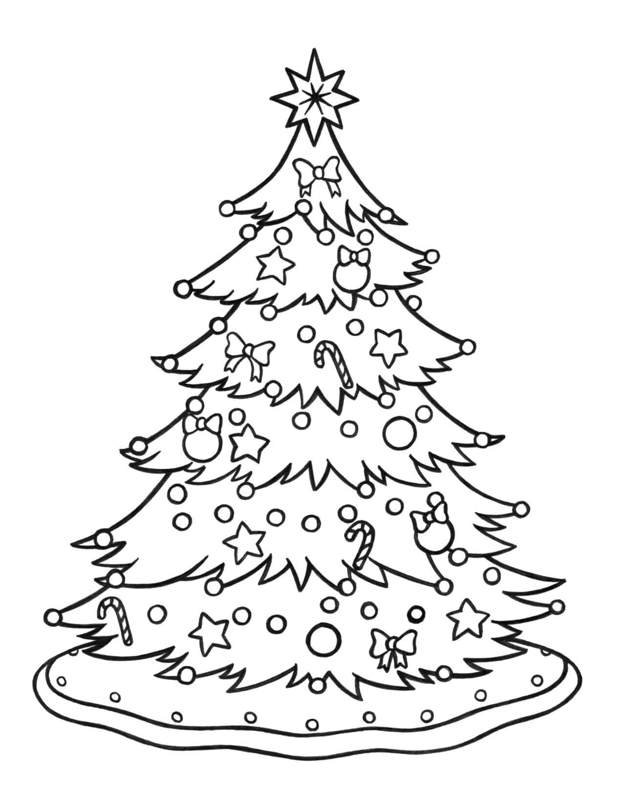 Árbol de Navidad Grande con Cajas de Regalo para colorear, imprimir e  dibujar –ColoringOnly.Com