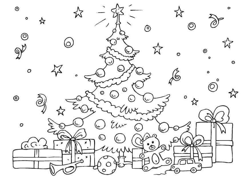 Árbol de Navidad con Cajas de Regalo y Juguetes