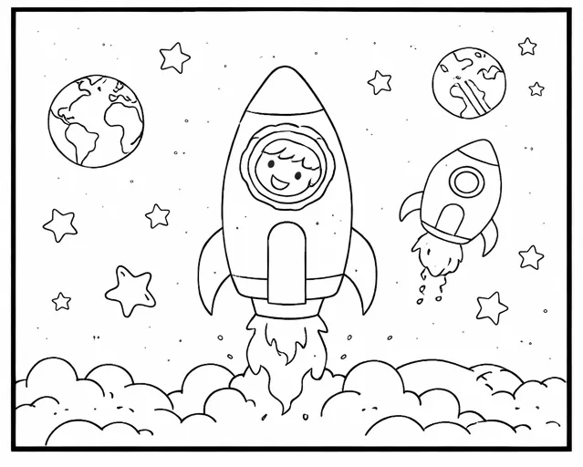 Astronauta Lanzando Cohete