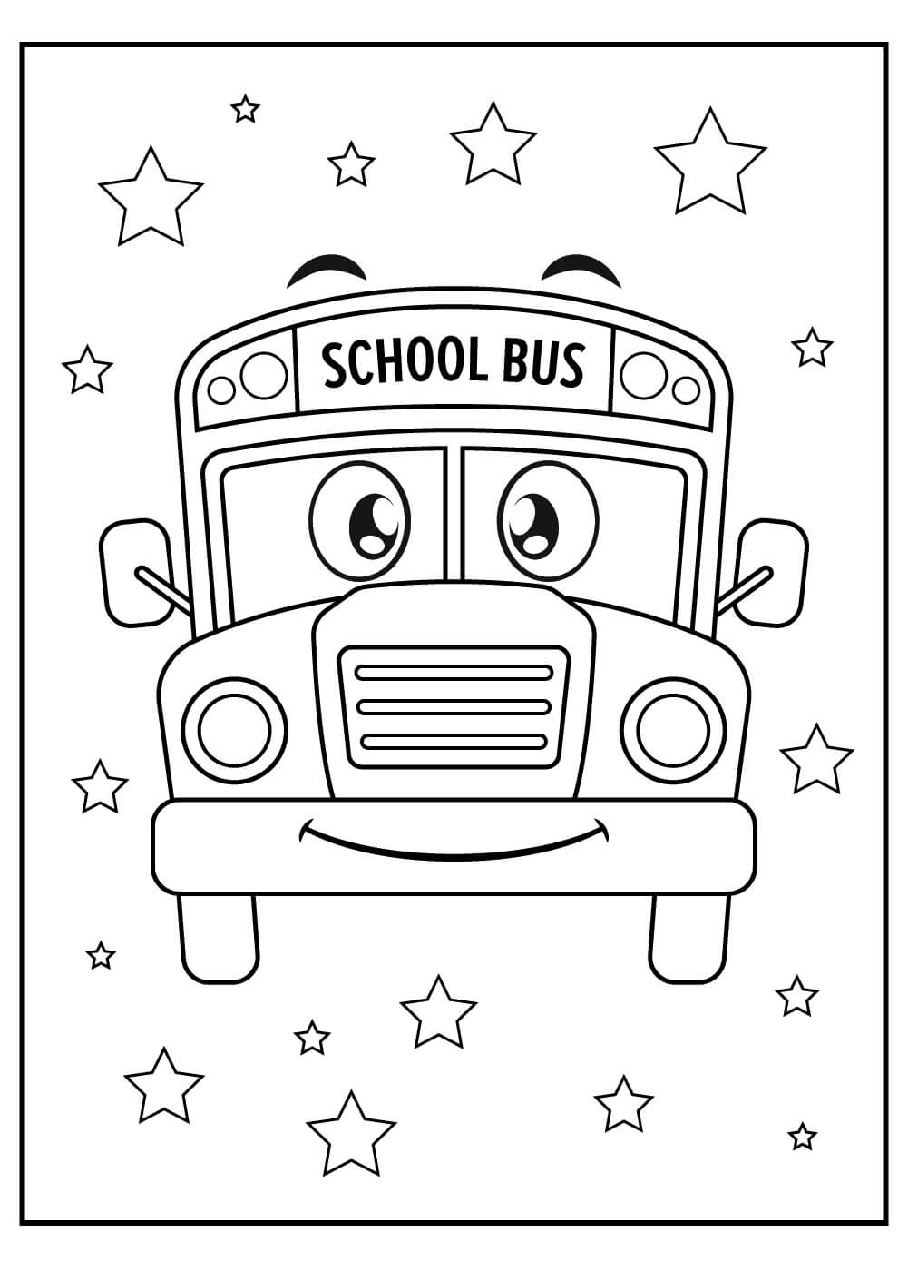 Autobús Escolar Sonriente con Estrella
