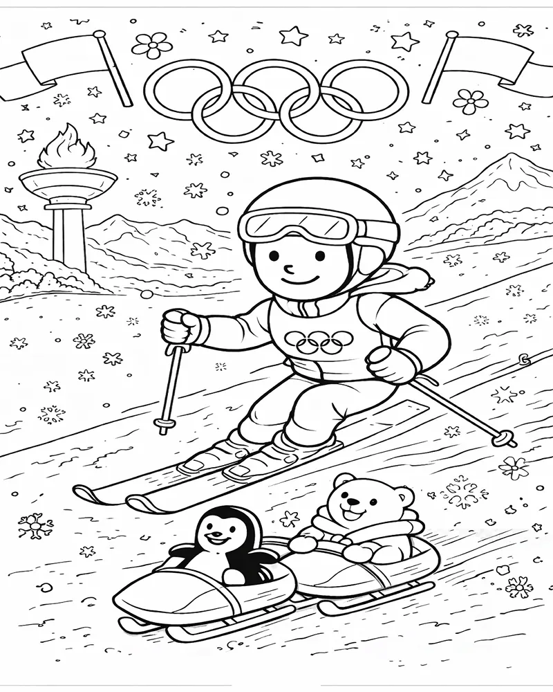 Aventura De Esquí De Los Juegos Olímpicos De Invierno