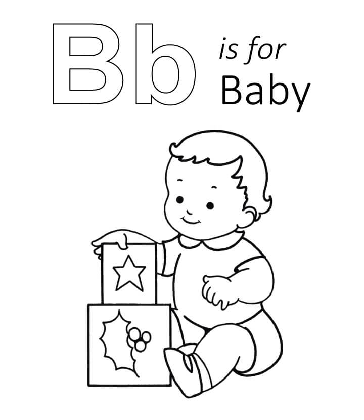  B es para Bebé para colorear, imprimir e dibujar –ColoringOnly.Com