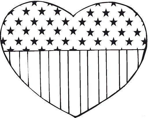 Bandera, Estados Unidos de América, en, Corazón