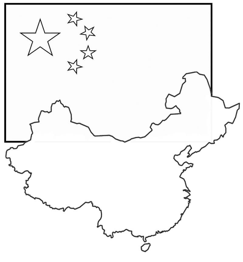 Bandera y Mapa de China