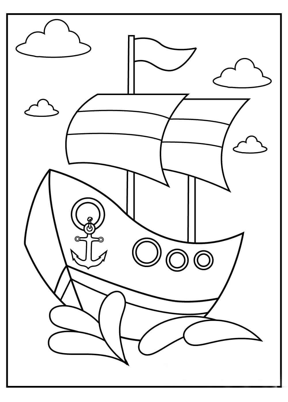 Dibujos de Barco Y Barco para colorear e imprimir– 
