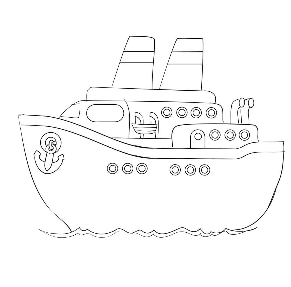 Barco de Crucero de Bosquejo