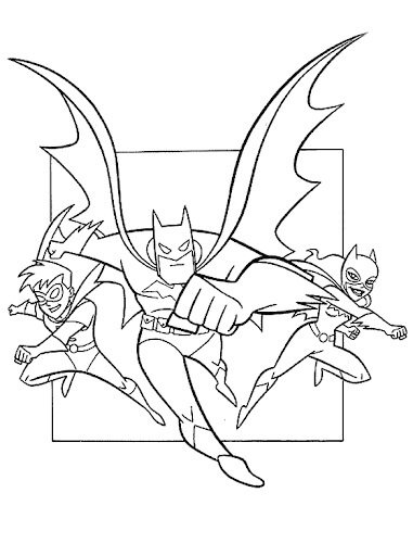 Batman, Robin y Batgirl para colorear, imprimir e dibujar –