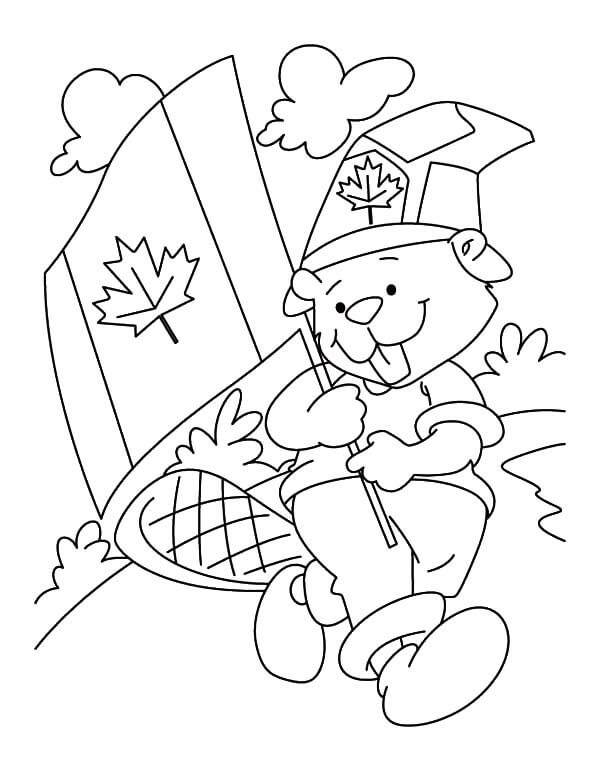 Beaver Boyscout en el día de Canadá