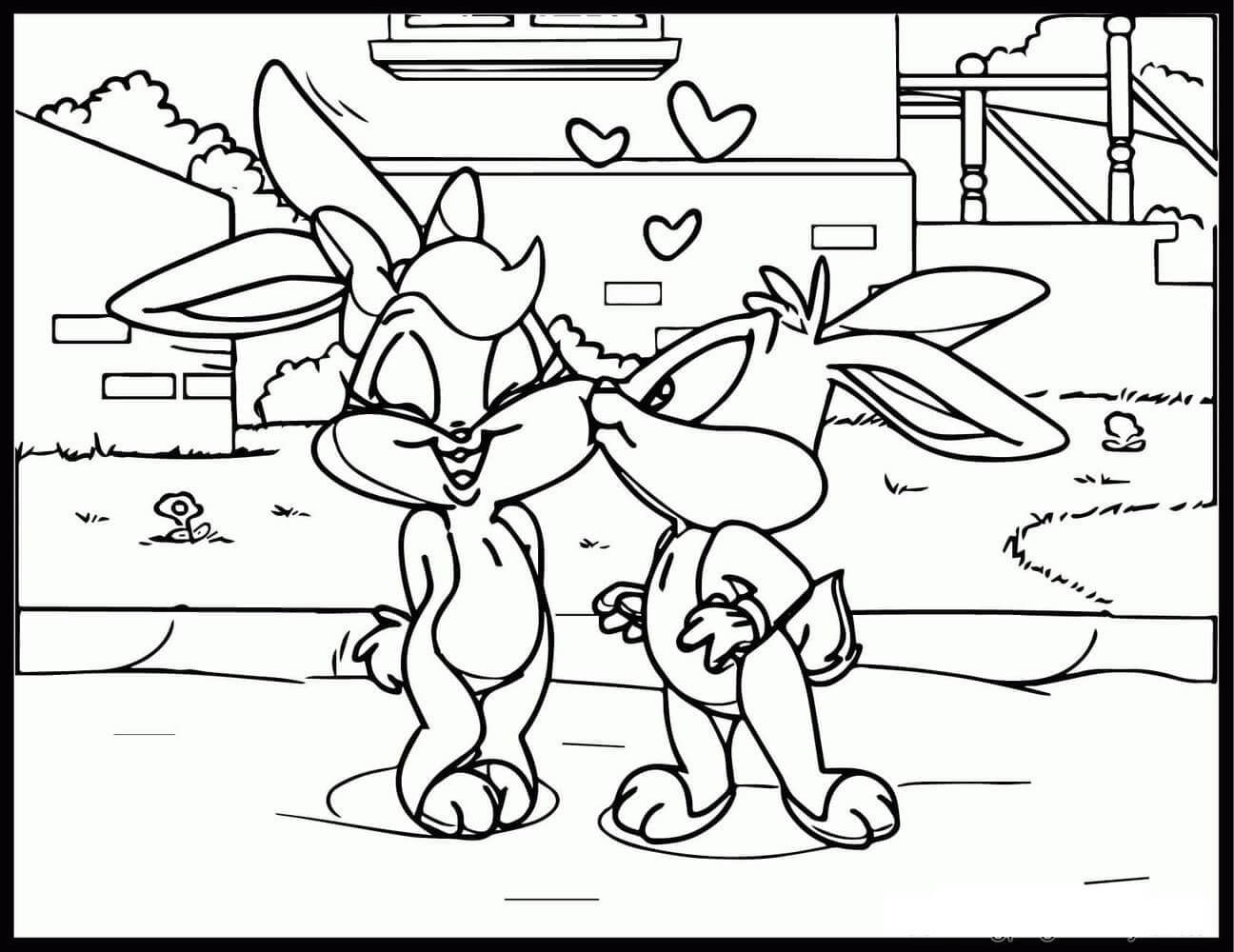 Bebé Bugs Bunny y Lola Besados