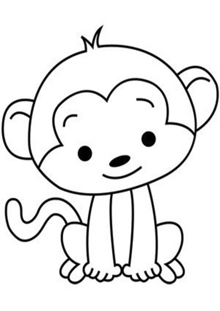 Bebé Mono Sonriendo