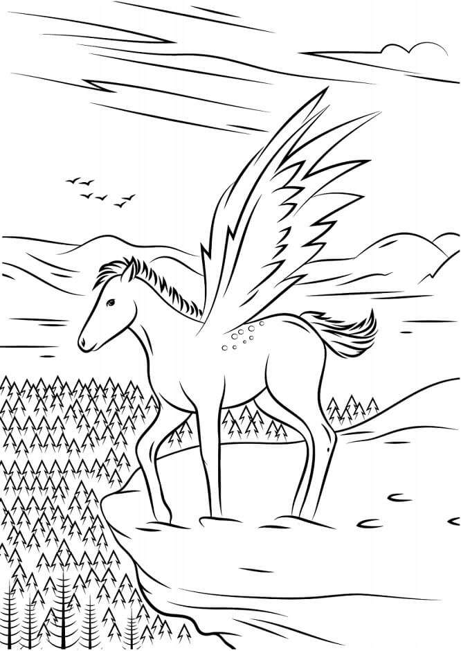 Bella Unicornio con alas