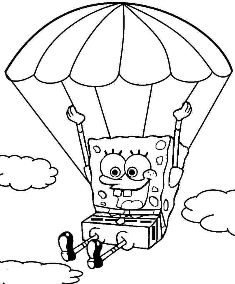Bob Esponja Con Libro De Paracaídas