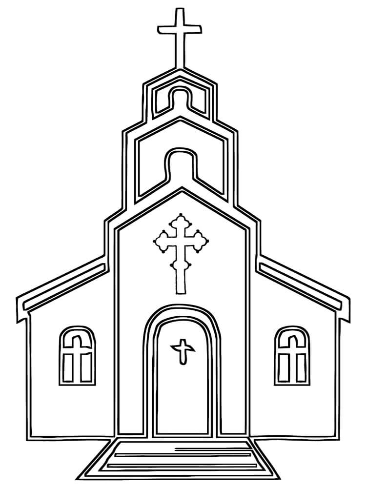  Bonita Iglesia para colorear, imprimir e dibujar –ColoringOnly.Com