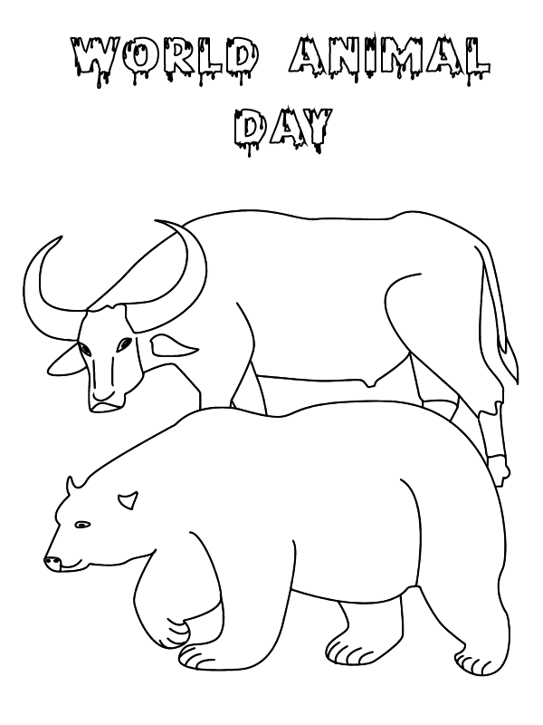 Buffalo y Oso Día Mundial de los Animales