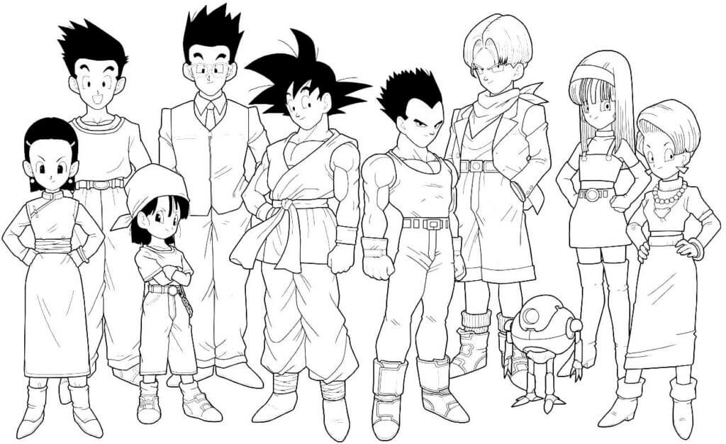 Pequeño Bulma y Niño Goku para colorear, imprimir e dibujar  –
