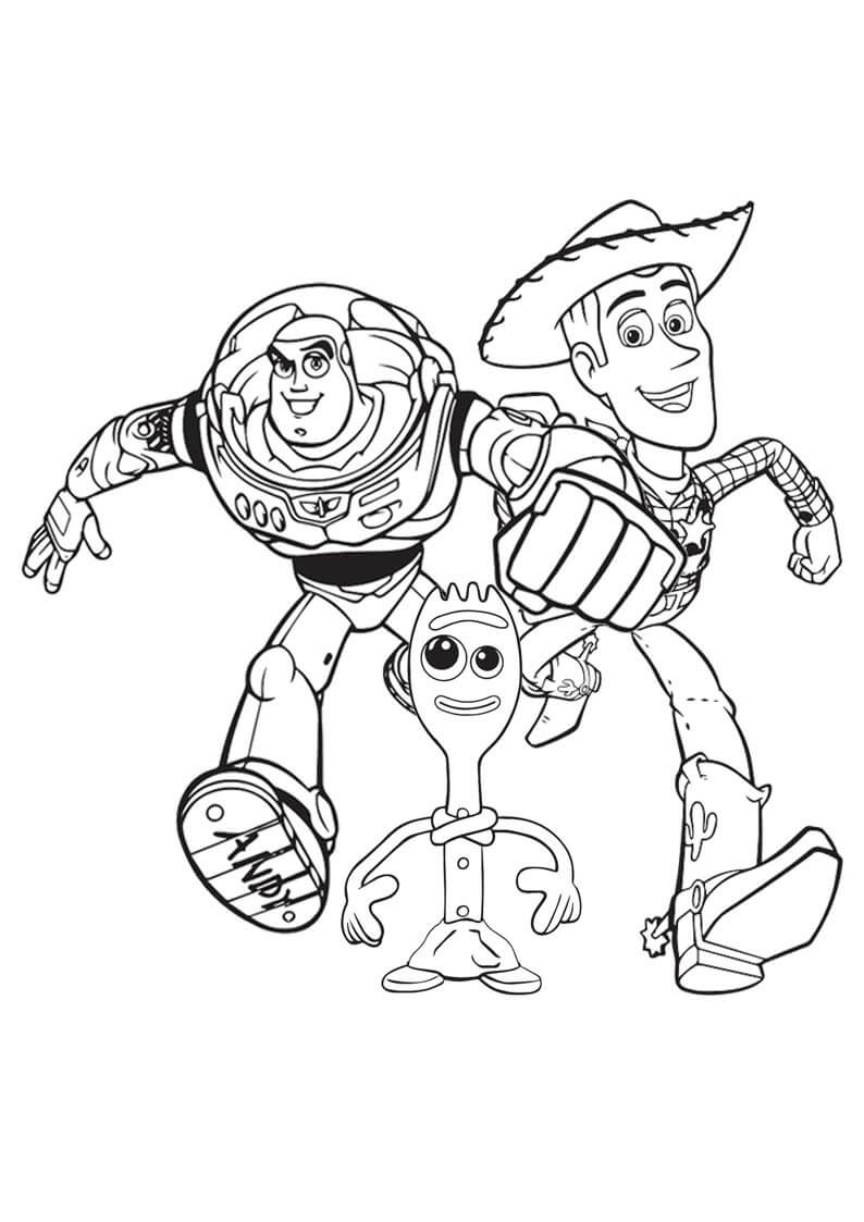 Buzz Lightyear, Woody y Forky