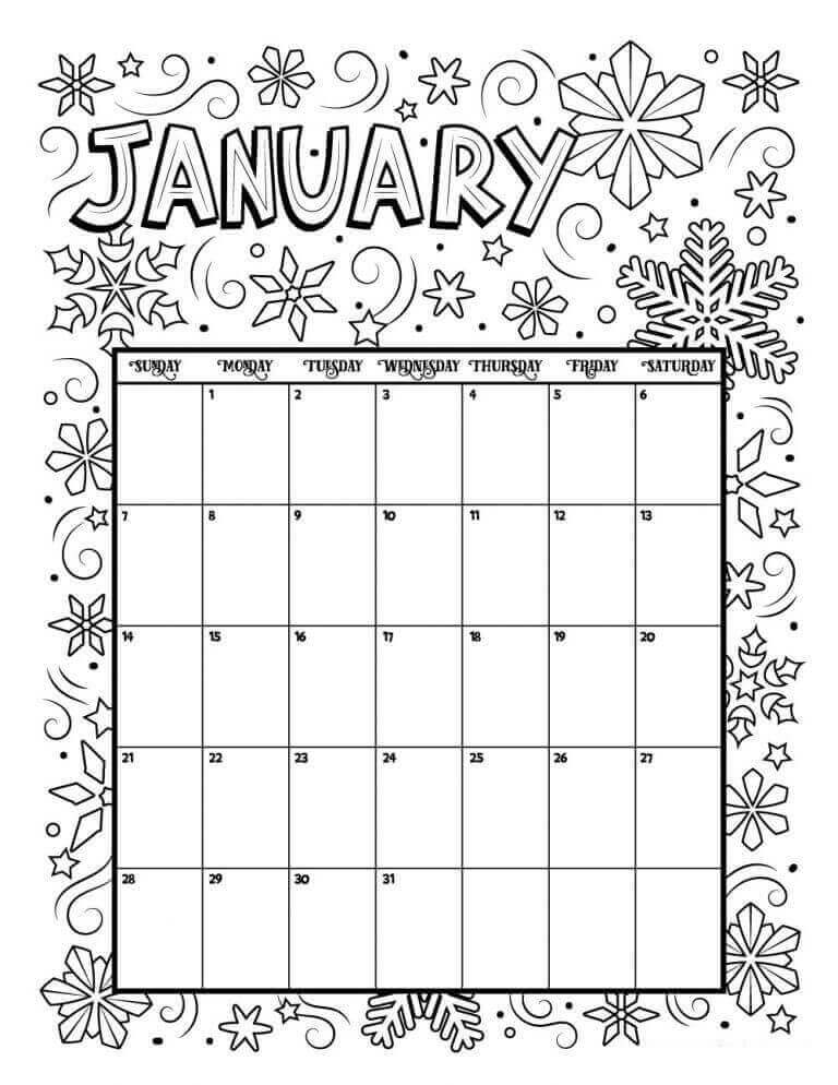 Calendario Enero