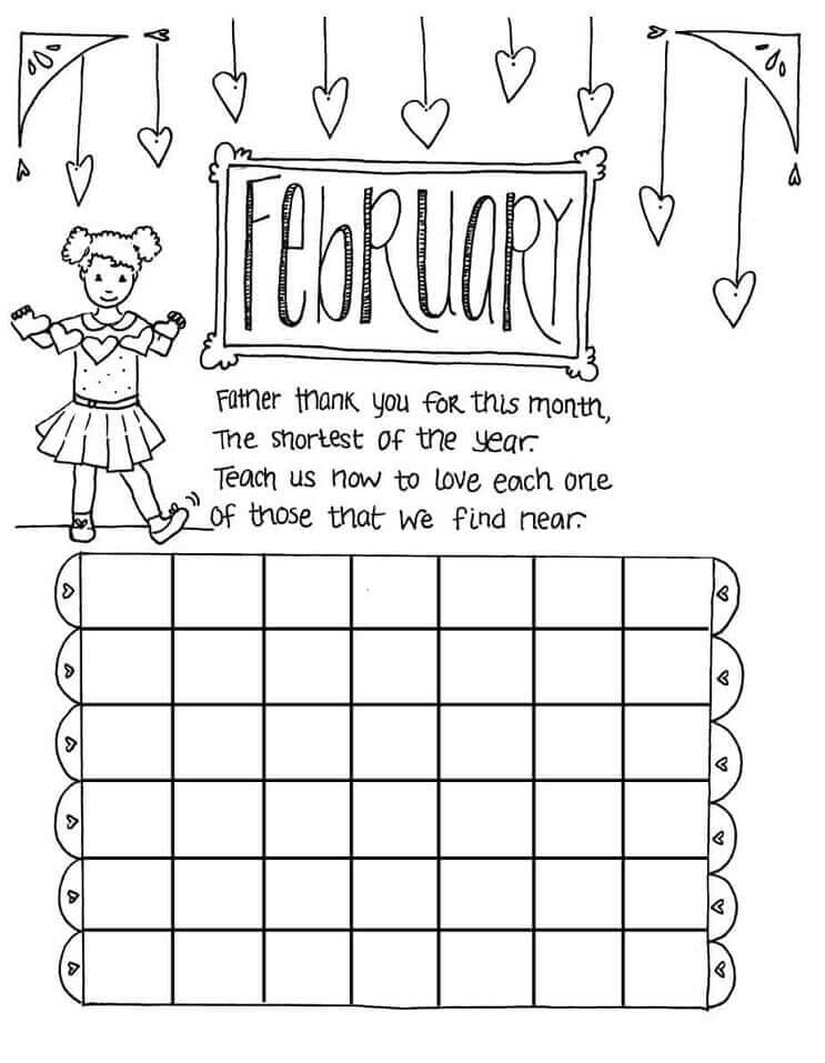 Calendario Infantil Febrero