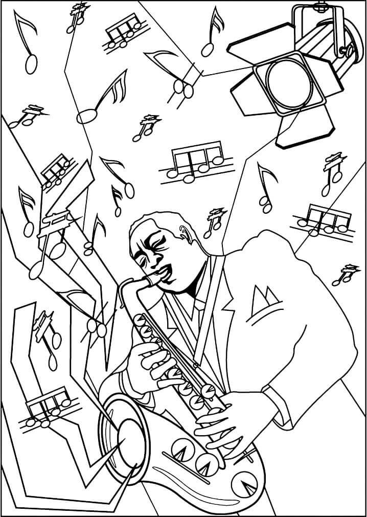 Cara de Hombre Saxofonista
