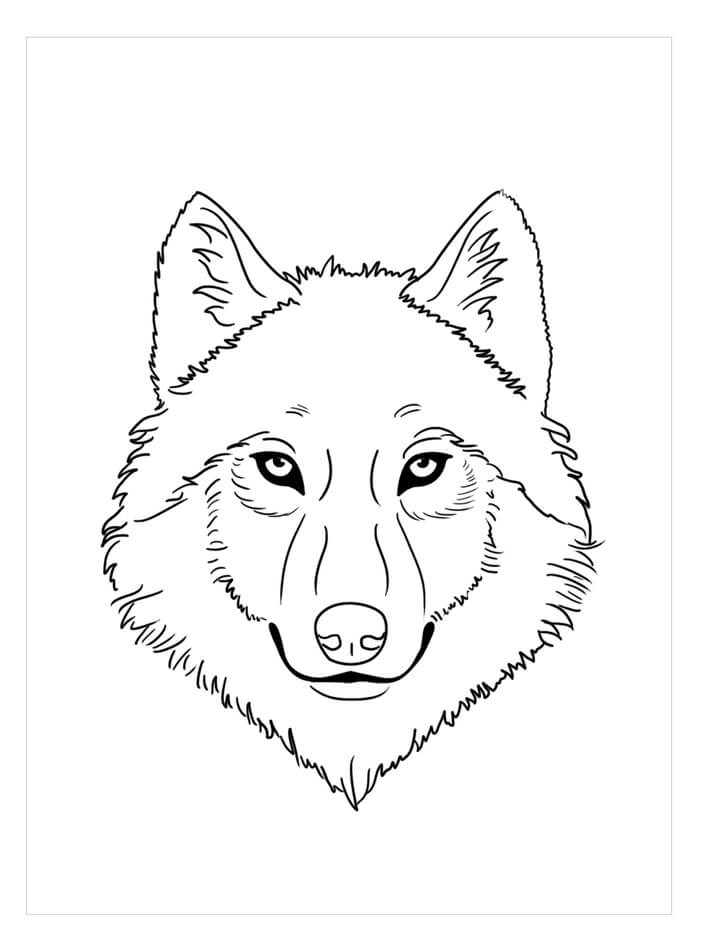 Cara de Lobo para colorear, imprimir e dibujar –