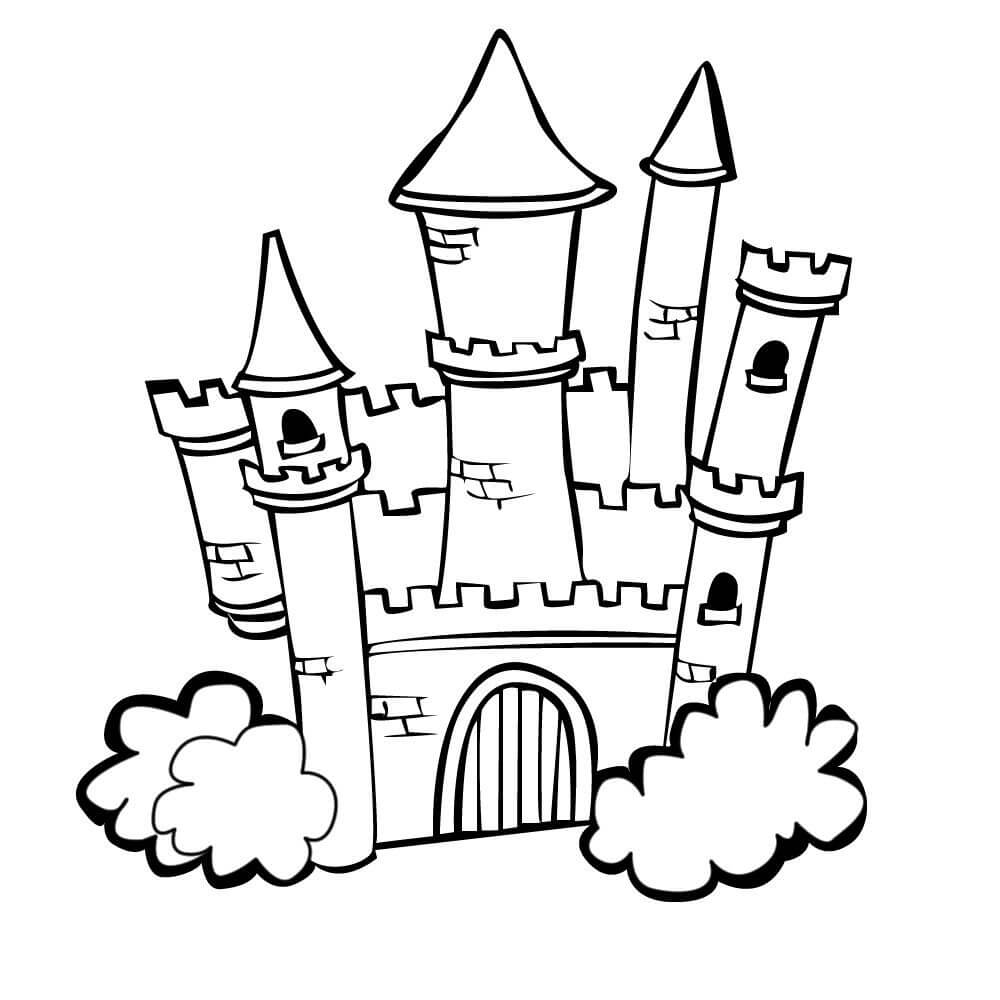 Castillo F cil Para Colorear Imprimir E Dibujar ColoringOnly Com