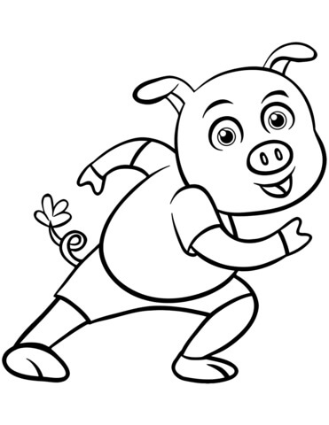 Cerdo Feliz de Dibujos Animados