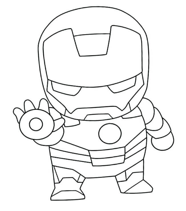  Chibi Iron Man Luchando para colorear, imprimir e dibujar –ColoringOnly.Com