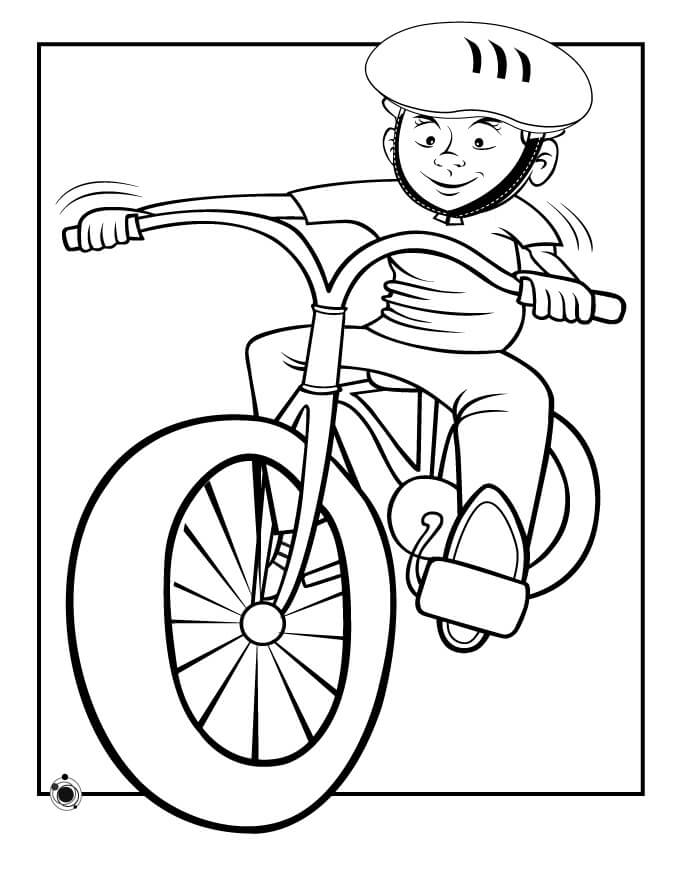 Chico Genial Montando Bicicleta