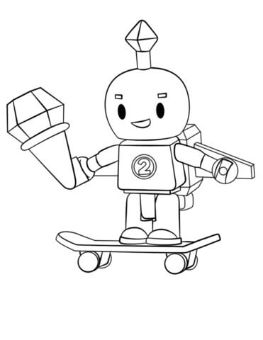 Chico Robot jugando Patineta