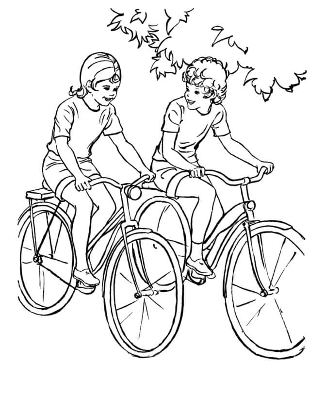 Ciclismo Chico y Chica en el Parque
