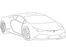 Coche de Policía Lamborghini para colorear, imprimir e dibujar  –