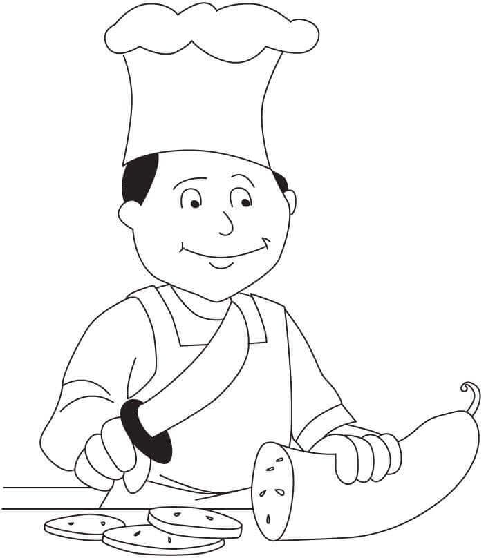 Cocinero Cortando Calabacín