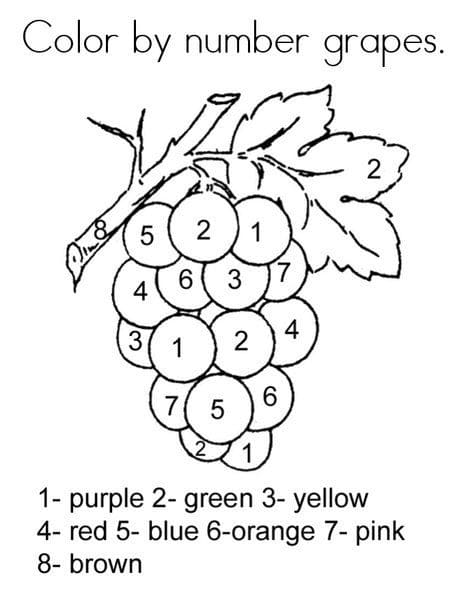 Colorear Uvas por Números