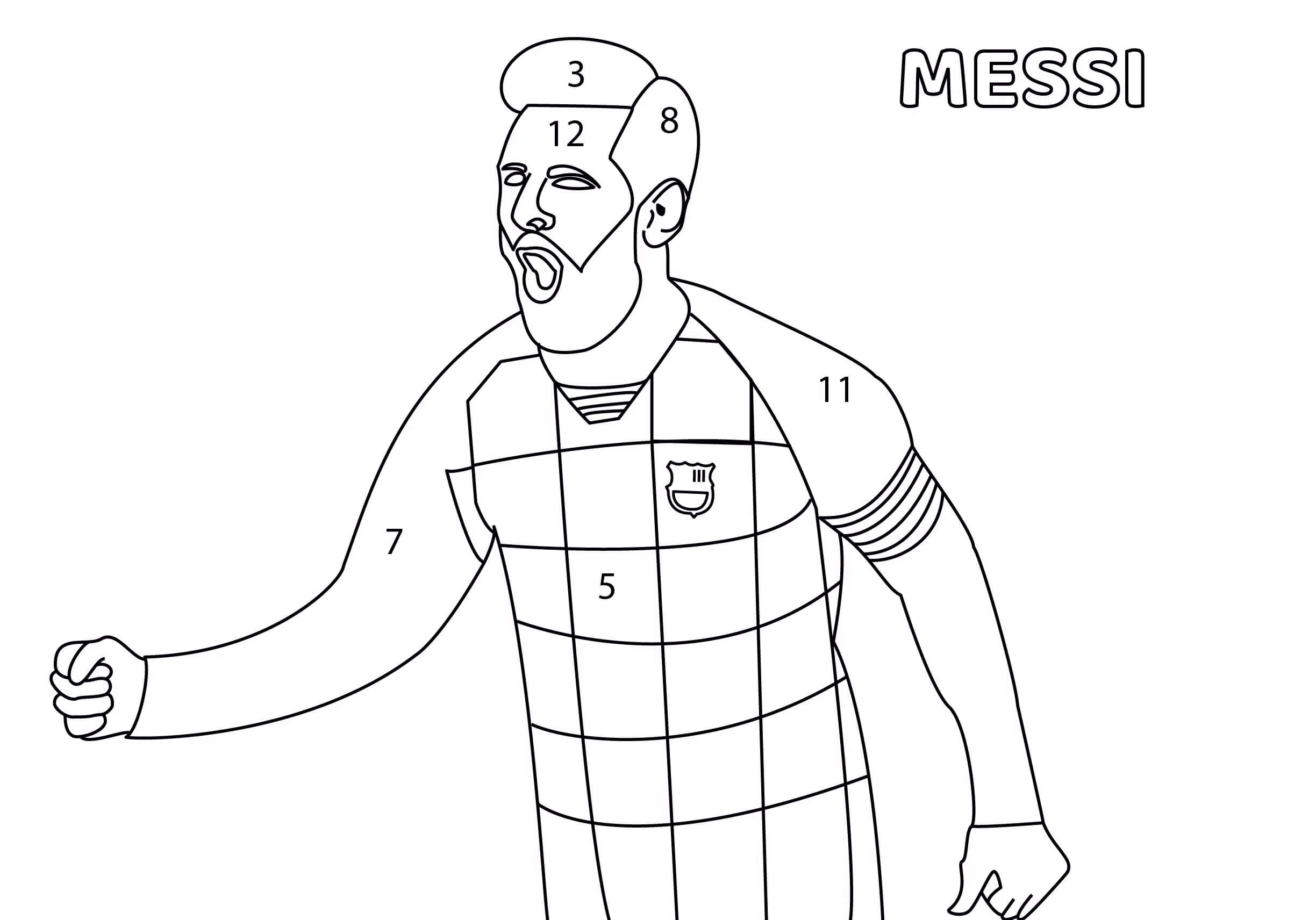 Colorear por Números a Lionel Messi