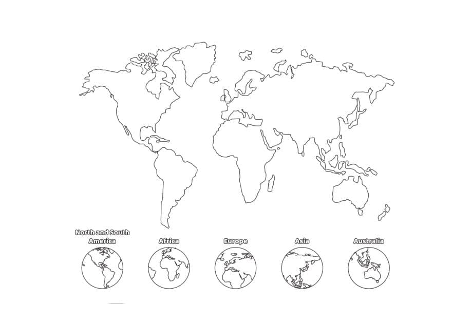 Contorno del mapa del mundo en blanco
