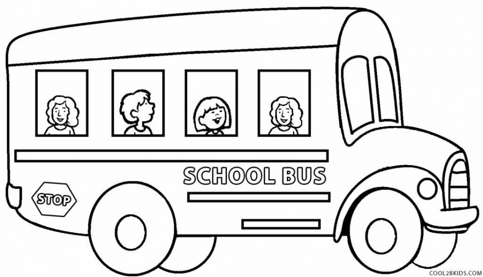 Cuatro Niños en Autobús Escolar