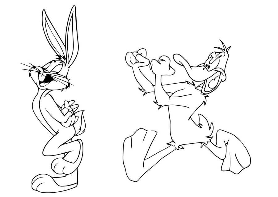 Daffy Duck lucha y Bugs Bunny Divertido