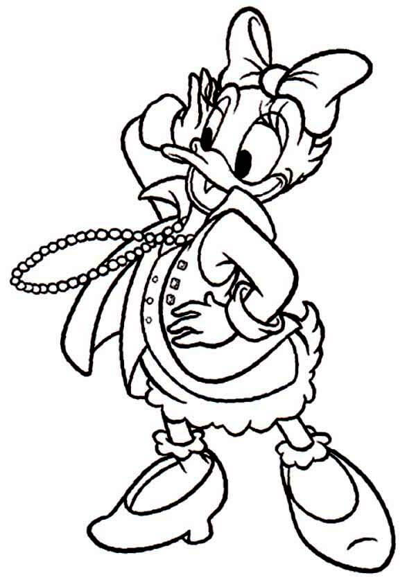 Daisy Duck con Collar de Perlas