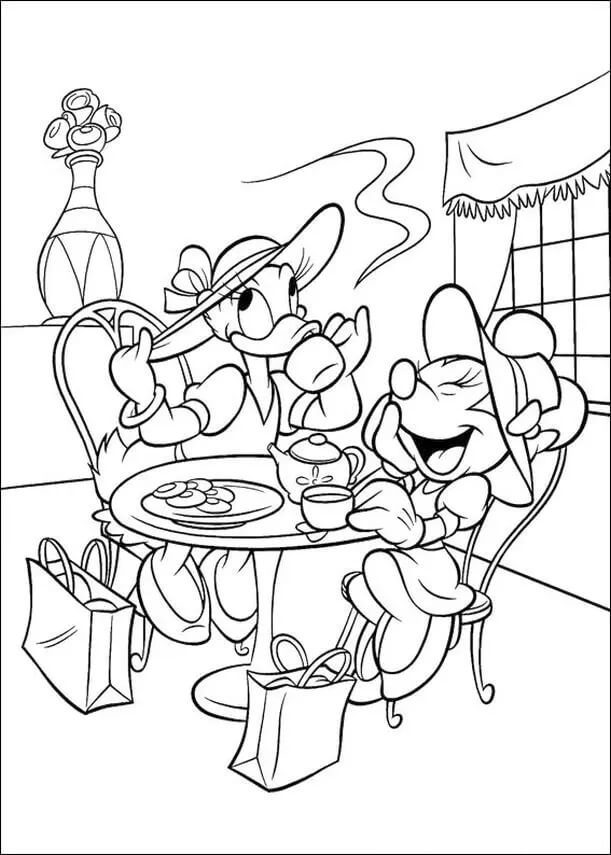 Daisy Duck y Minnie Mouse en Fiesta