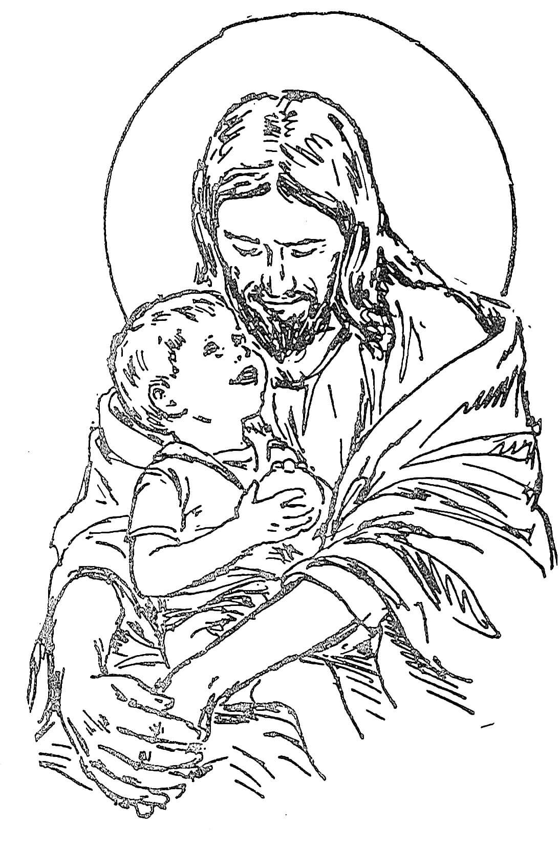 Dibujando a Jesús con el Niño
