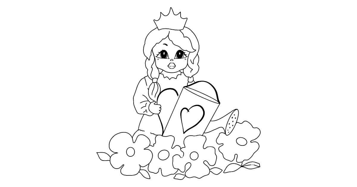 Dibujar a la Princesa Peach Regando las Plantas