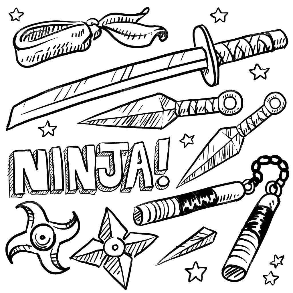 Dibujo Armas de Ninja