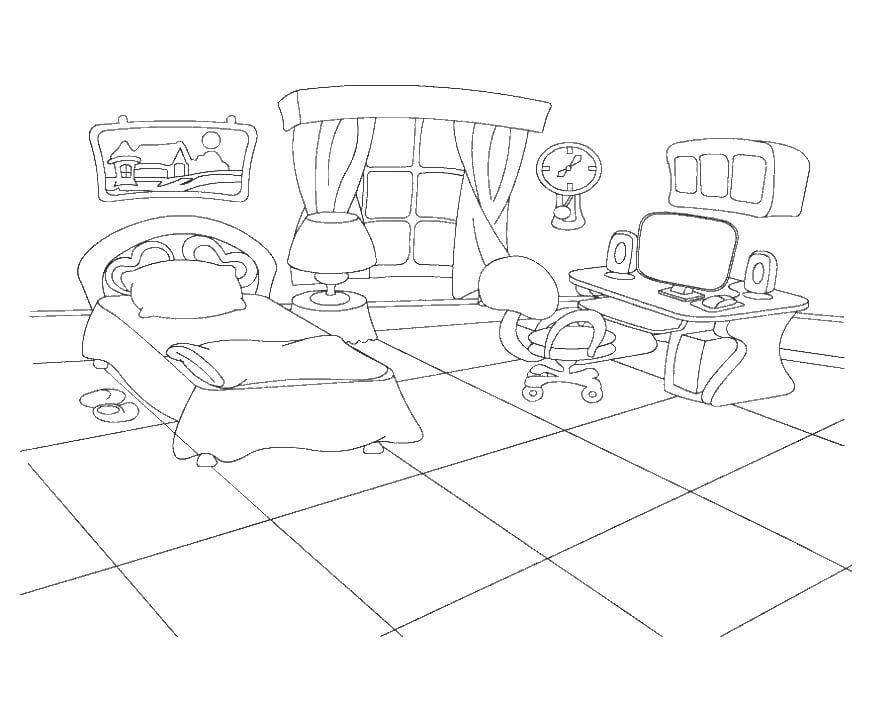 Dibujo De Dormitorio Para Colorear Imprimir E Dibujar Coloringonlycom 