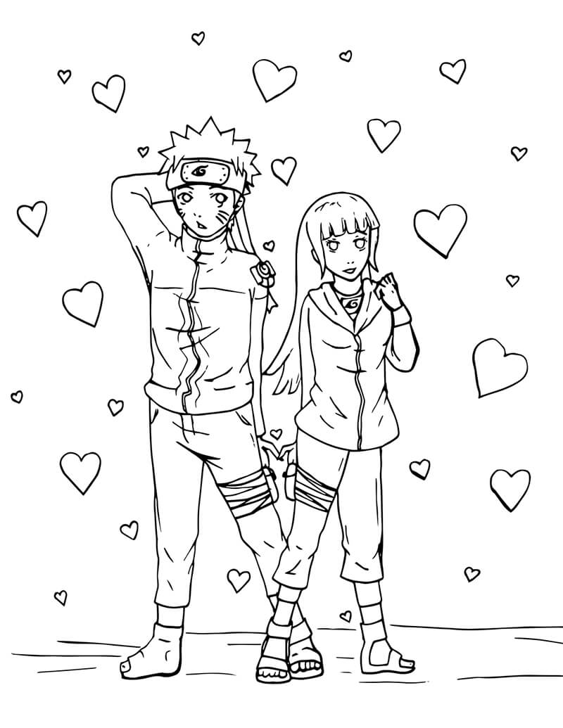 Dibujo De Hinata Y Naruto