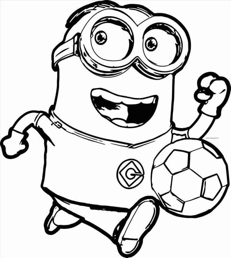 Dibujo Minion Jugando Fútbol