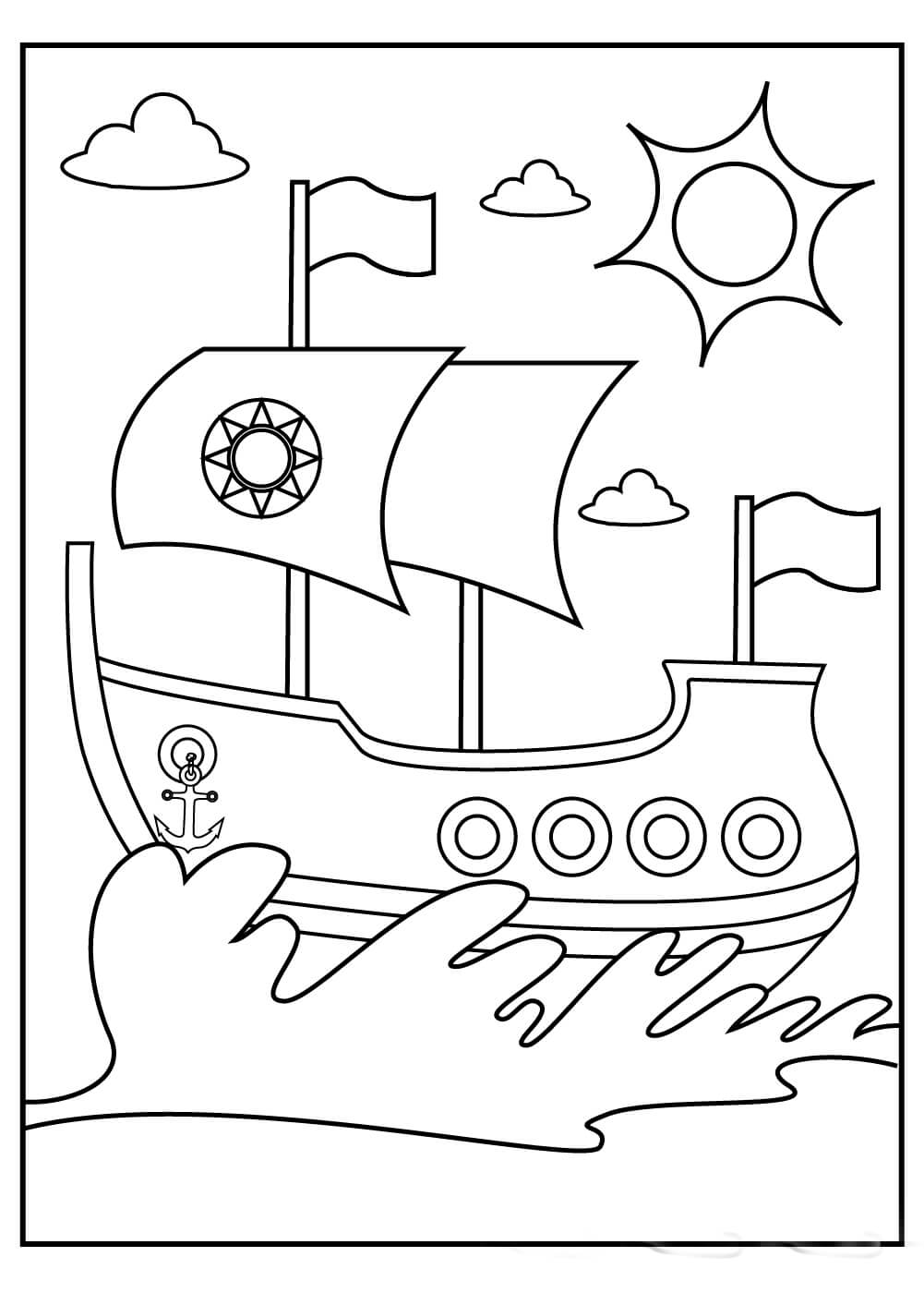 leninismo cuenco posición Dibujo de Barco Grande para colorear, imprimir e dibujar –ColoringOnly.Com